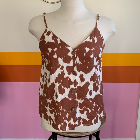 asos COW PRINT TANK TOP . nwt - Picture 2 of 3